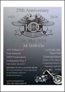 Rhein Valley Legion Chapter feiert in diesem Jahr sein 25-jähriges Jubiläum